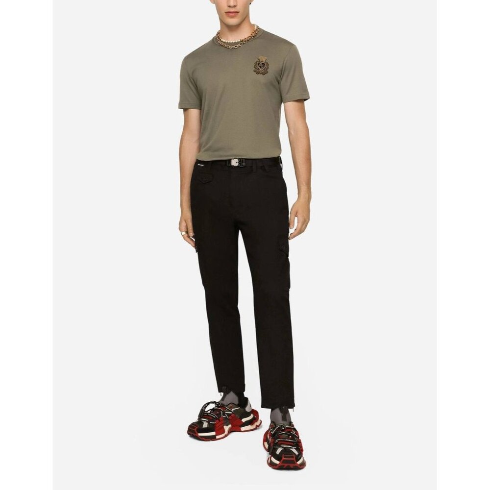DOLCE & GABBANA Cropped Logo-print Twill Cargo Pants Size 54 $1229 - Picture 3 of 16